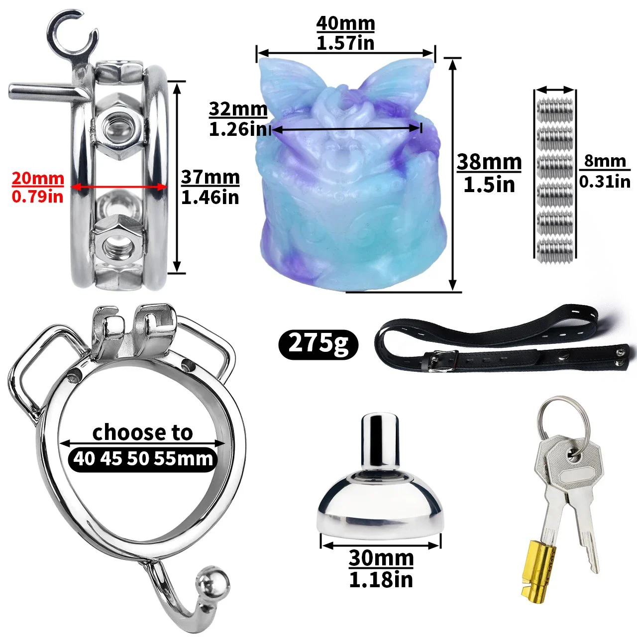 Cute Sissy Cock Cage for Male Guy with Arc Ring Egg Hook Flirting Goods