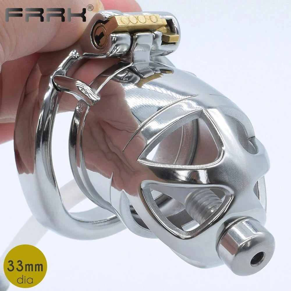 Metal Male Chastity Cage 2.6 Steel Penis Ring Cock Lock Bondage Sex Toys for Men Adult Supplies Shop