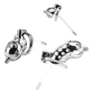Male Stainless Steel Chastity Cage Restraint Toy with Catheterized Penis Lock Three Sizes Available