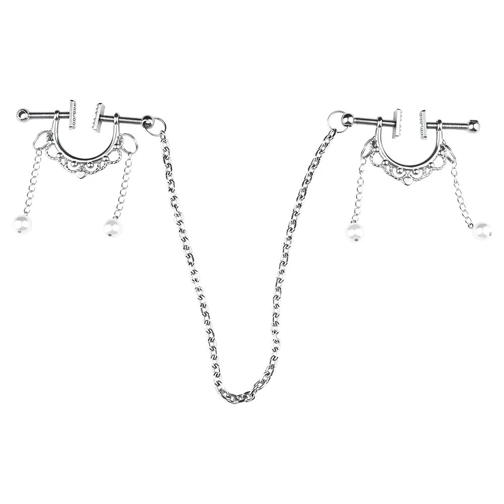 Sex Nipple Toys Metal Chain 2 Nipple Clips for Bra Kit for Couple Game Play Cosplay Pleasure