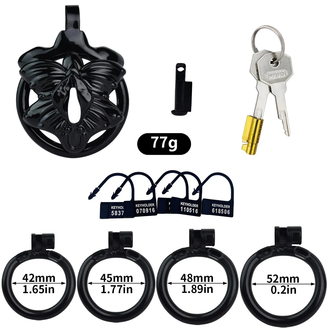Resin Male Chastity Cage Sissy Chastity Device Ventilate Cage Belt 4 Rings Butterfly Chastity Cage for Men Toys
