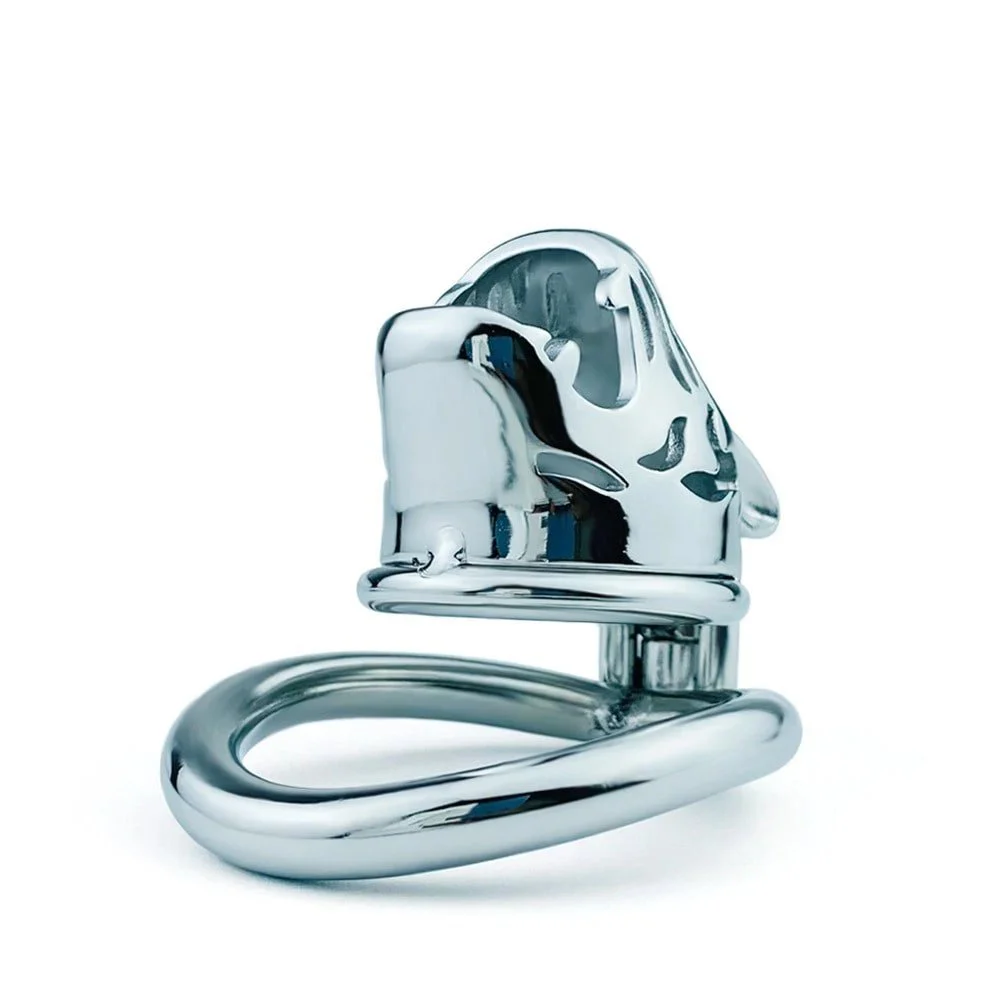 Metal Stainless Steel Tiger Head Design Chastity Lock Cages Rivet Stimulation Male Penis Massager Removable Chastity Cage