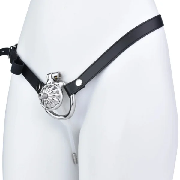 Flower Shape Male Cock Cage Chastity Device Bondage Gear with Silicone Metal Catheter