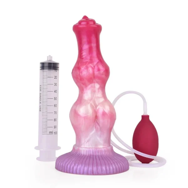 Huge Dog Squirting Dildo Peachiness Double Knot With Sucker Realistic Man Ejaculation Women Masturbation Sex Toy for Women