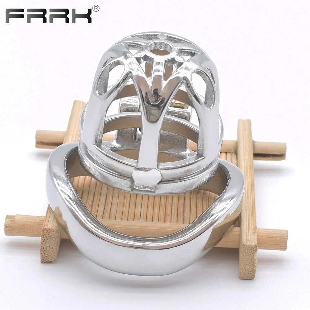 Male Chastity Device Metal Cock Cage Stainless Steel Penis Rings Sissy Erect Denial Bondage Her Control Fetish Sex Toy
