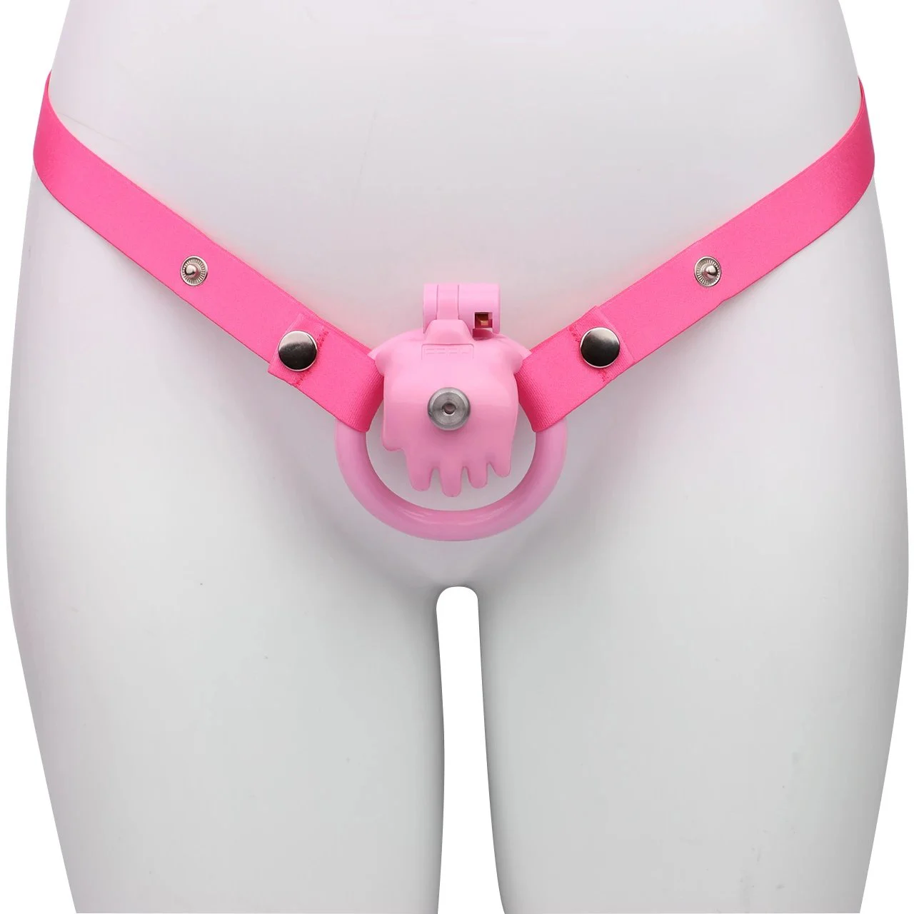 Sissy Pink Palm Chastity Cage with Urethral Catheter Strap on Lightweight Cock Cage Penis Bondage Ring BDSM Device for Man