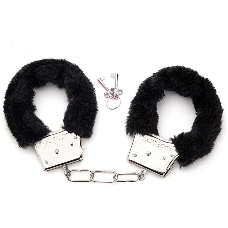 Bondage Restraint Set Sex Toy Fuzzy Handcuff Lock SM Sexy Furry Handcuffs
