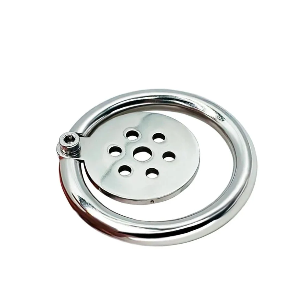 Stainless Steel Bird Cage Lock Bottle Cap Chastity Lock Device Circular Ring Skeleton Penis Lock Adult Sex Toys for Men