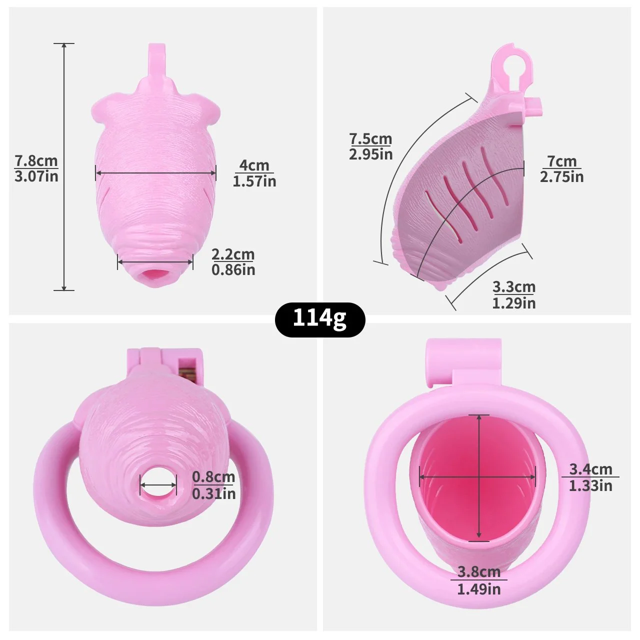 Small Realistic Penis ABS Chastity Cage 4 Sizes Rings Comfort Fit Wear BDSM Restraint Gear for Femboy Gay Male