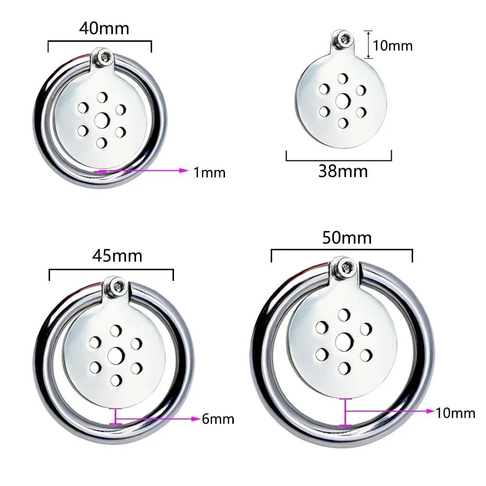 Stainless Steel Bird Cage Lock Bottle Cap Chastity Lock Device Circular Ring Skeleton Penis Lock Adult Sex Toys for Men