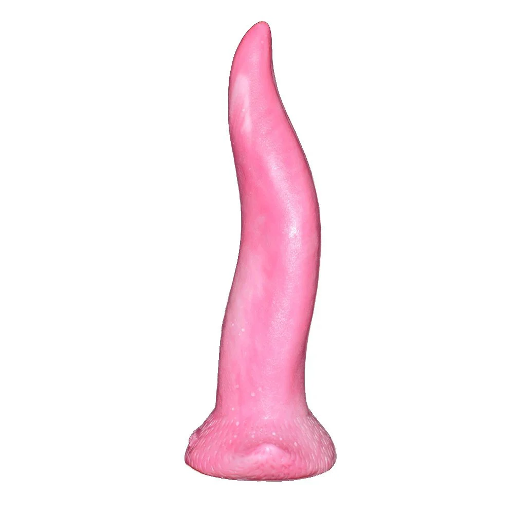 Imitated Human pink Tongue Nip Head Vagina G-spot Anal Dildo Silicone Rubber Penis for Women Masturbators