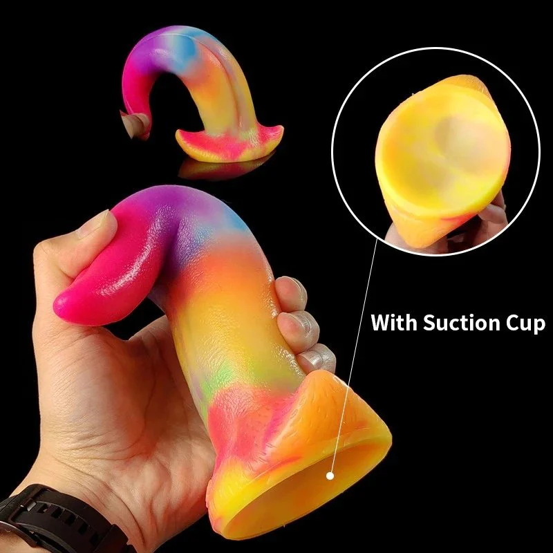 Sex Toy Vagina Massagger Dragon Tongue Luminous Dildo for Women