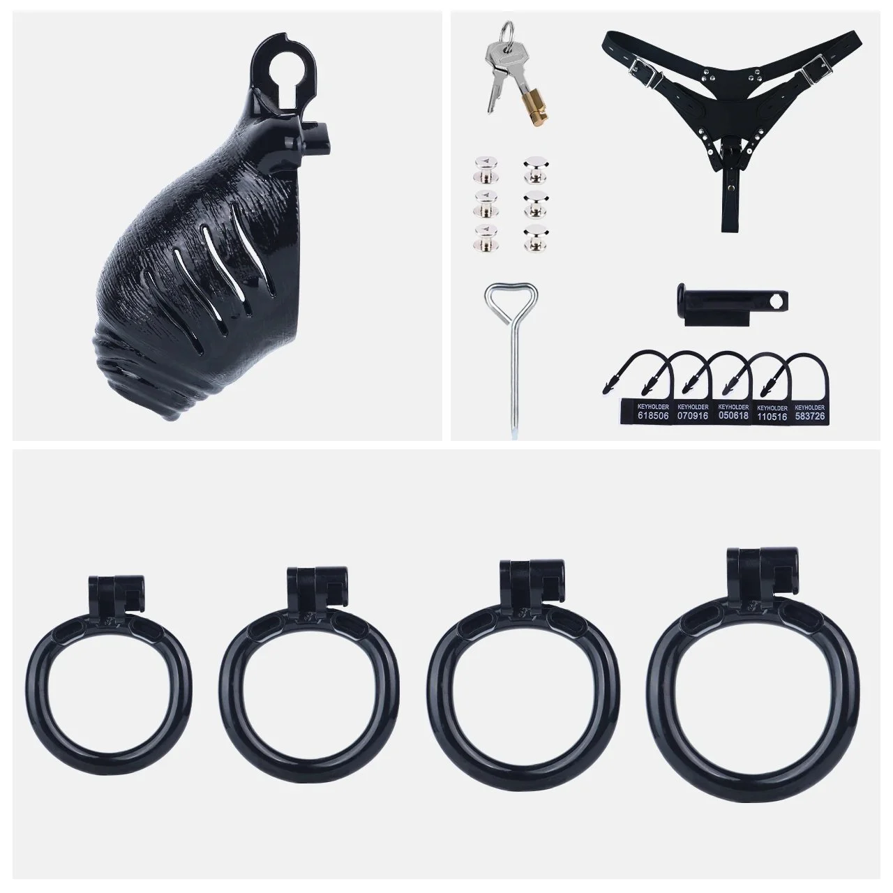 Small Realistic Penis ABS Chastity Cage 4 Sizes Rings Comfort Fit Wear BDSM Restraint Gear for Femboy Gay Male