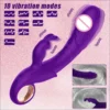 Rechargeable Clitoral Stimulator 10 Modes Realistic Dildo Female Rabbit Vibrator Sex Toys for Women