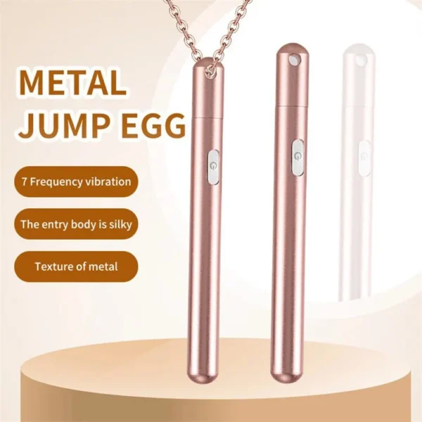 Rechargeable Waterproof 7 Frequency Steel Sex Toy Women Dildo Vibrating Necklace Vibrator Bullet