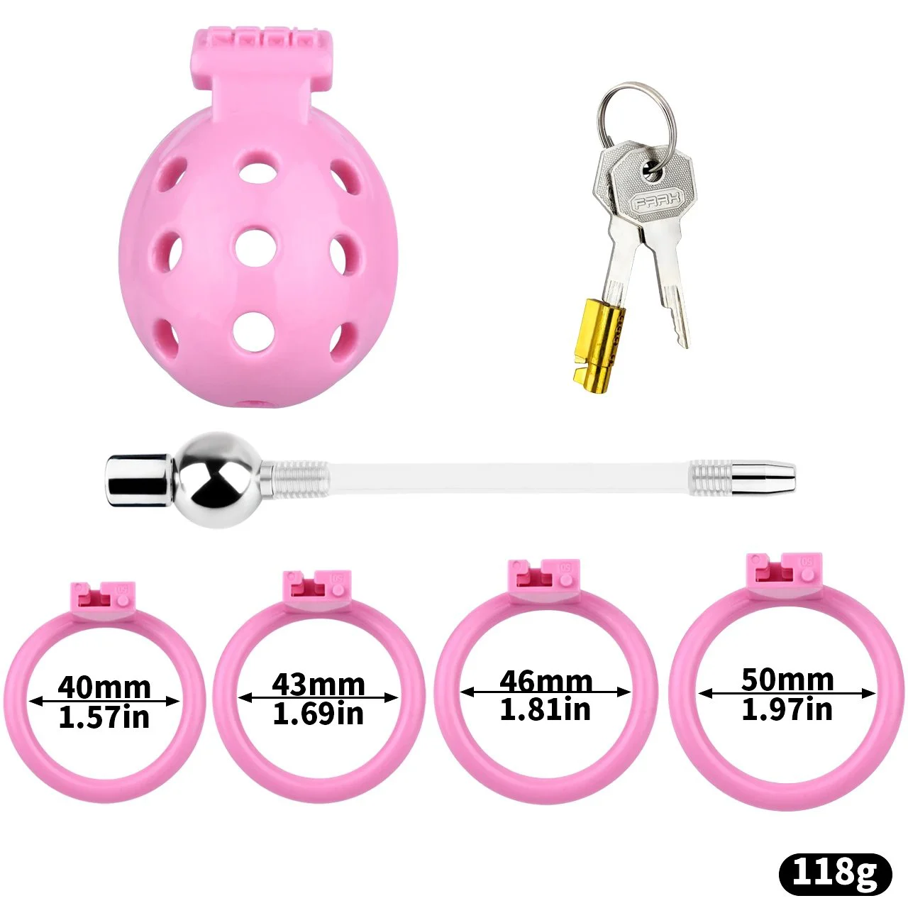Male Resin Bondage Penis Chastity Cage with Conduit for Bdsm Male Sex Toys Three Colors Four Sizes to Choose From