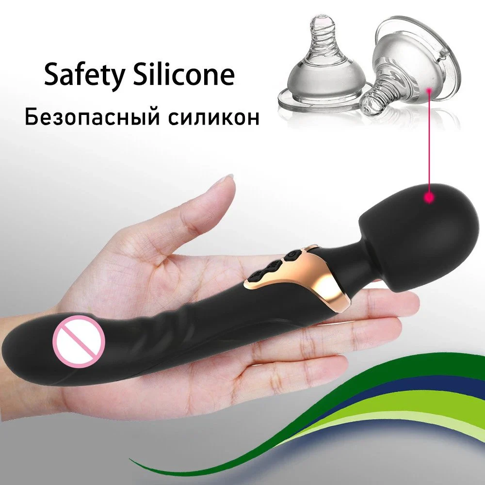 Rechargeable Dual Motor 10 Modes Powerful Big AV Wand Women Masturbation Sex Toys Vibrator