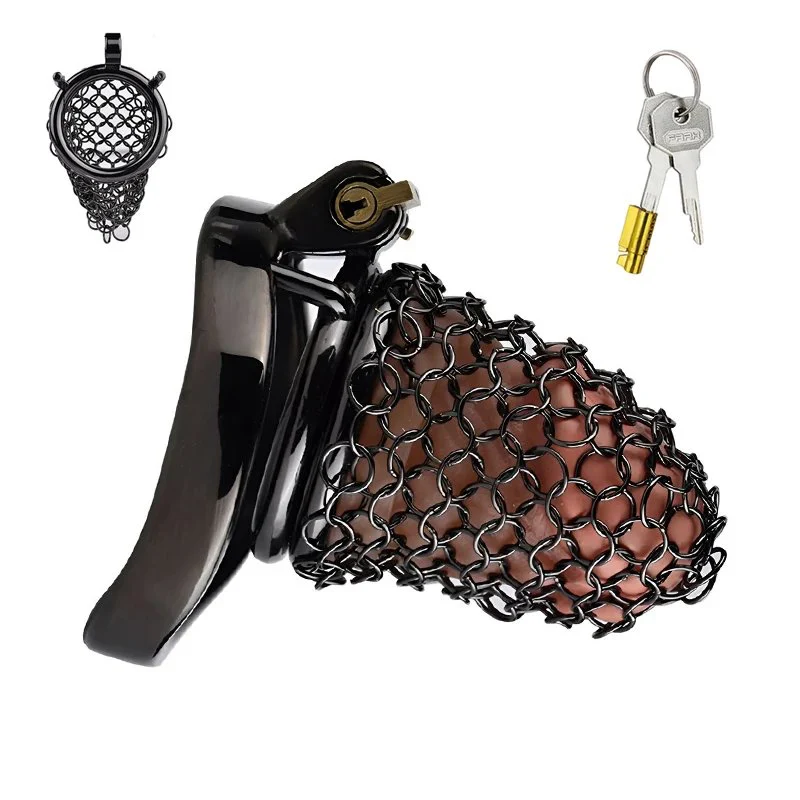 MINI Cock Cages Black Chainmail Chastity Cages for Men Sissy Chastity Device Male Chastity Devices Sex Toys