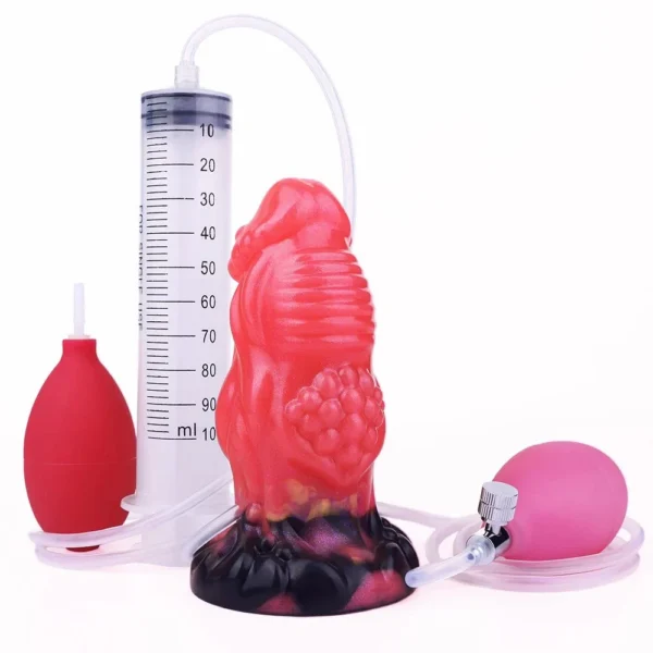 Inflatable Squirting Spray Suction Cup Dildo, Multi-purpose Inflatable Anal Plug, Realistic and Intense Sexual Toy