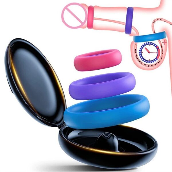 3PCS Set Enhancer Penis Rings Reusable Adult Sex Toys Soft Silicone Cock Ring