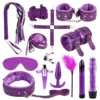 14 Pcs kit Leather Bondage Kit Sm Slave Passion Fetish Bed Restraints Handcuffs Gag Whip Collar Sex Bondage Set Gay