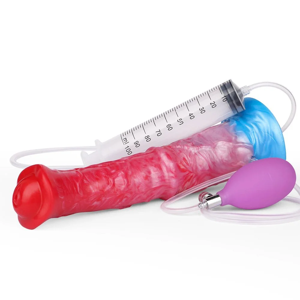 Inflatable Water Squirt Fantasy Monster Dildo Soft Liquid Silicone Dildo Female Masturbation Adult Sex Toys