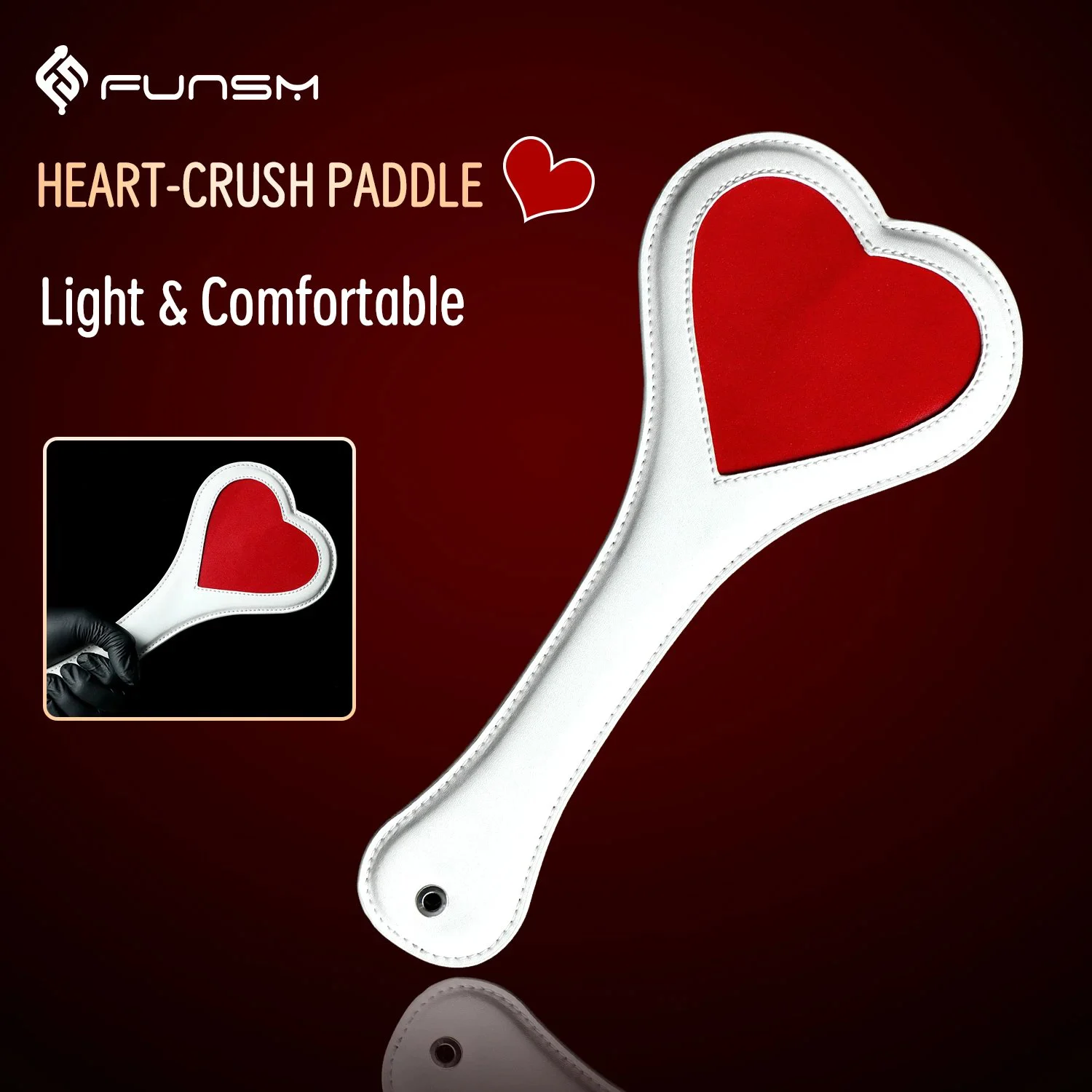Adult BDSM Leather Paddle Heart Messenger Submissive Pain Attack 18+ Couple's U-Shaped Leather Punishment Paddle