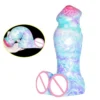 Adult Women Sex Toy Thick Silicone Anal Plug Realistic Testicles Dildo With Suction Cup
