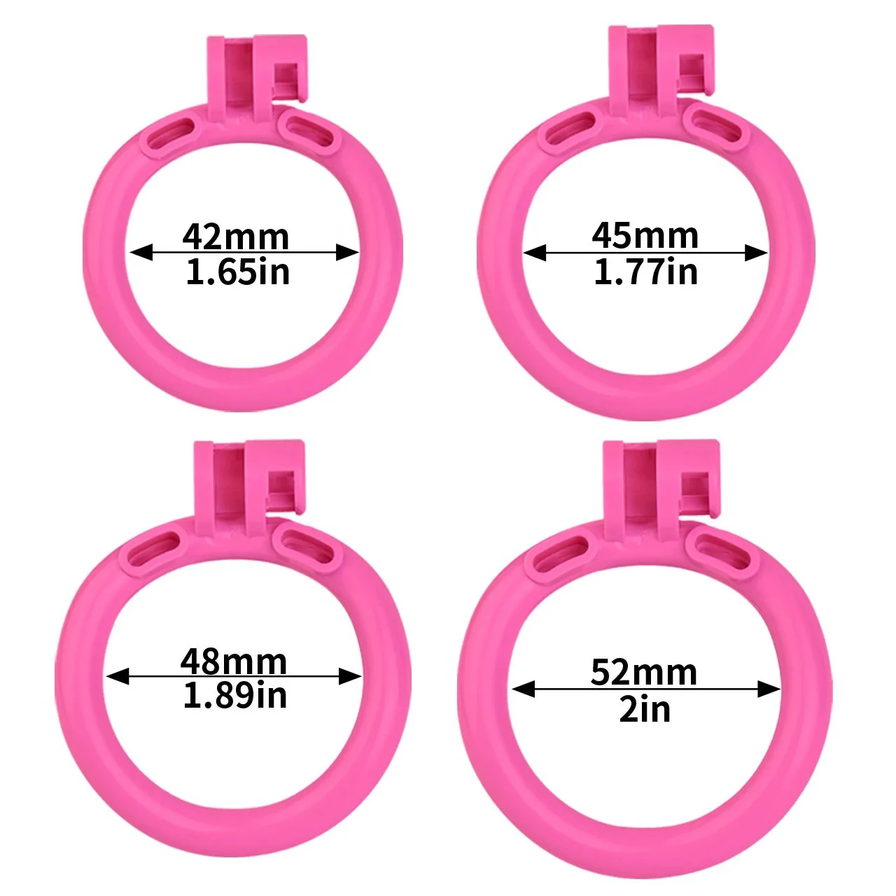 pink Cock Cage Flat Chastity Cage Super Small Penis Ring Sissy Chastity Cage Locked in Male Chastity Device with 4 Ring