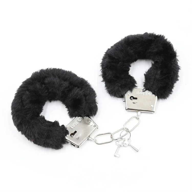 3PCS Bondage Set Feather Tickler Sex Toys Plush Handcuffs Eye Mask