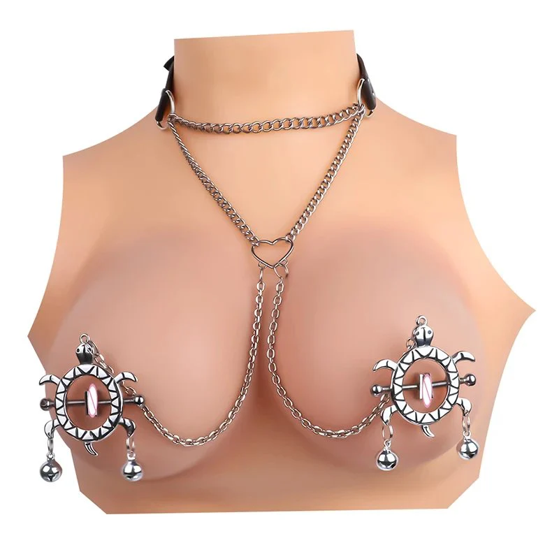5 Style Bondage Collar Nipple Clamp Set,Non-Piercing Metal Nipple Clips Nipple Clamps Breast Clip Leather Collar