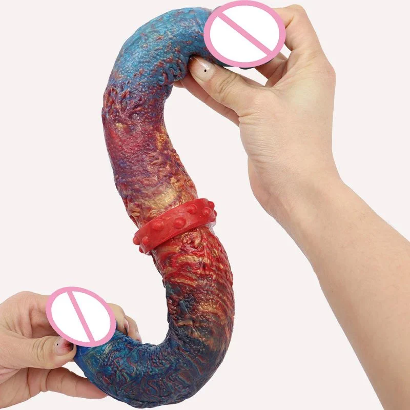 Aliexpress Streamer Color Double Heads Sex Toys Dildo Cock Penis Realistic Dildo Suction Cup Penis Soft Dildos