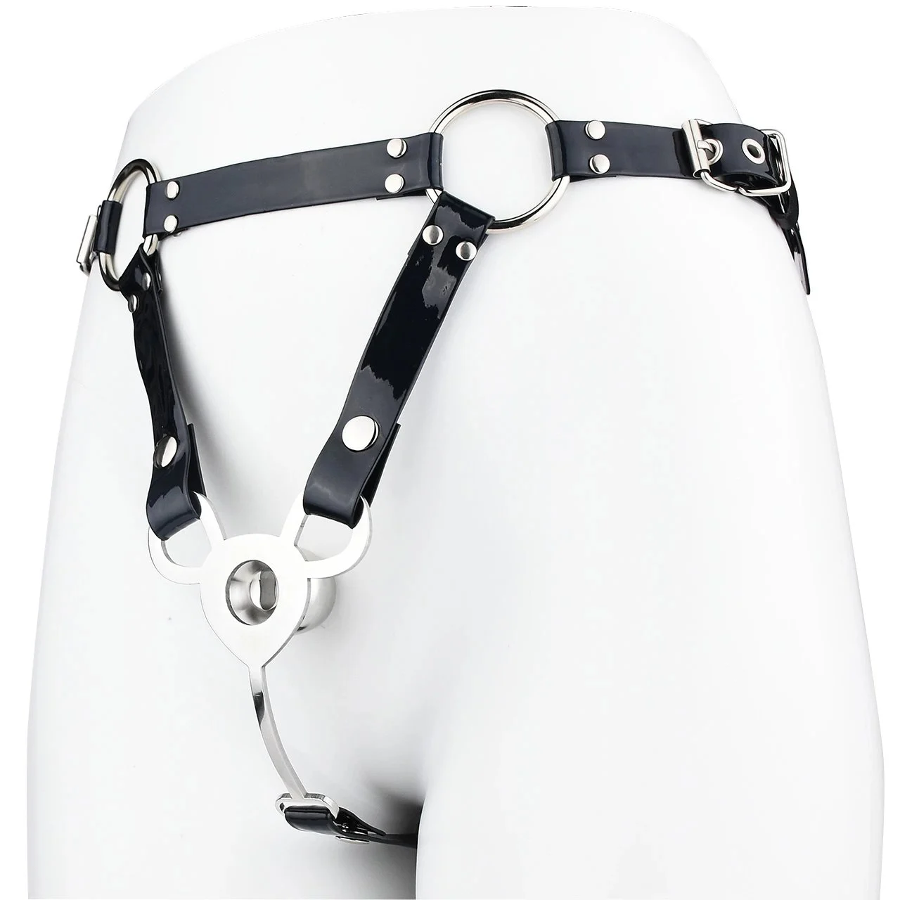 Stainless Steel Sex Toy Metal Negative Chastity Lock High Quality One-piece Welding with PU Belt Chastity Device for Man