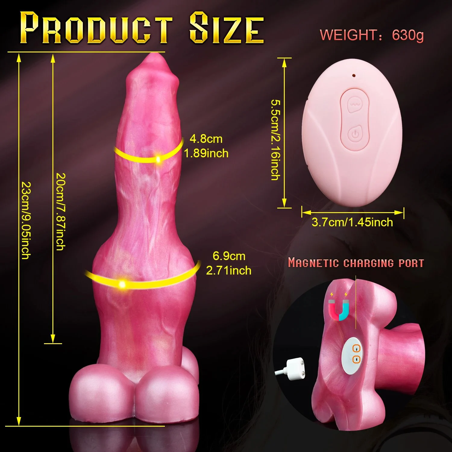 9 Inches Thrusting Dildo Vibrator Sex Toy Fantasy Dog Dildos Vibrators Suction CupMen & Women 10 Vibrating Remote Control