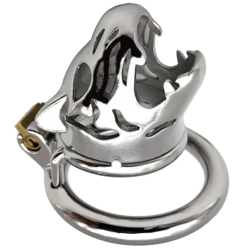 Tiger Head Cock Cages Cock Cage Male Chastity Device With Lock Ring Penis Cage Adult Sex Toy for Men