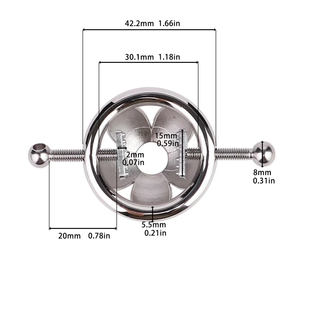 Adjustable Metal Nipple Clamps Heavy Nipple Stimulator Women Beginner Breast Sex Toys with Leather Pearl Chain