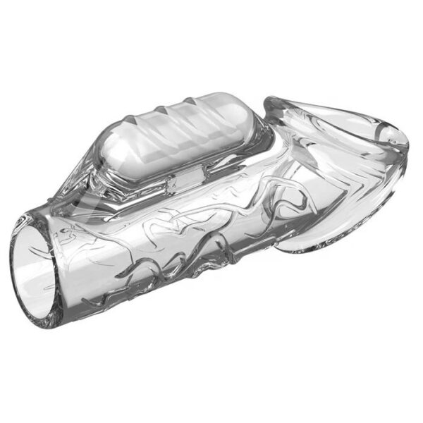 Design Reusable Silicone Penis Cock Sleeve Vibrating Adult Men's Sex Toy with Delay Time Condoms