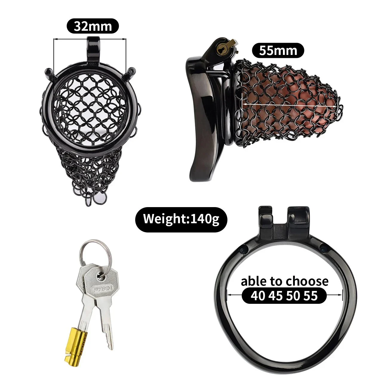 MINI Cock Cages Black Chainmail Chastity Cages for Men Sissy Chastity Device Male Chastity Devices Sex Toys