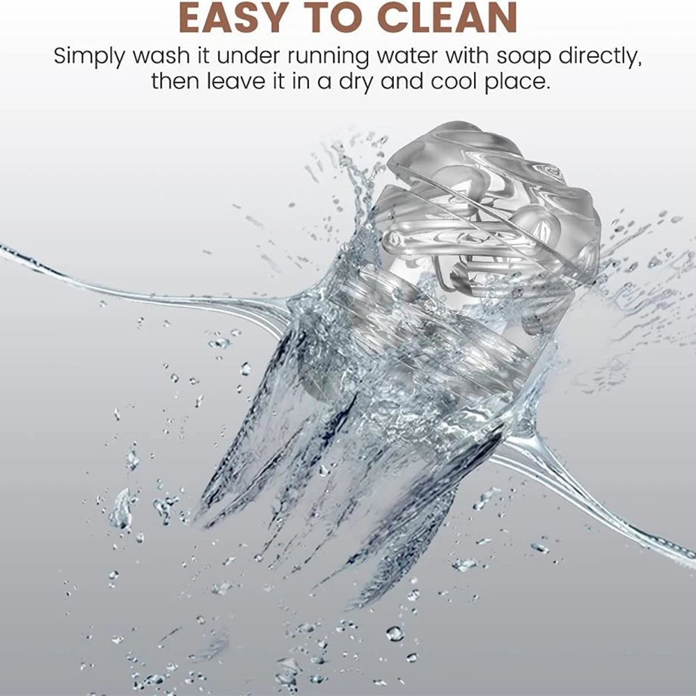 Easy Clean Premium TPE Materials Double Head Transparent Masturbation Cup Male Sex Toys