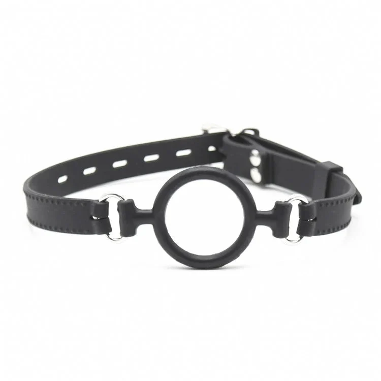 Adjustable O-Ring Gag Restraints Open Mouth Strap Adult Sex Toys for Women & Men Made of High Quality Leather