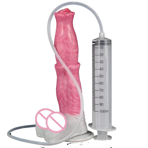 Realistic Horse Dildo Ejaculation Dildo for Women Animal Penis Squirting Sex Toy Jello Color Flexible Sex Tool