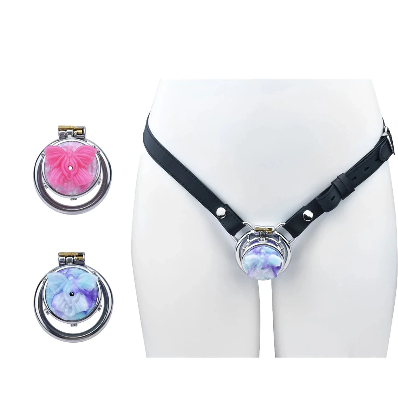Strap on Two Color butterfly Cock Cage for Male Guy Sissy Sex Tools Chastity Device Erotic Cosplay