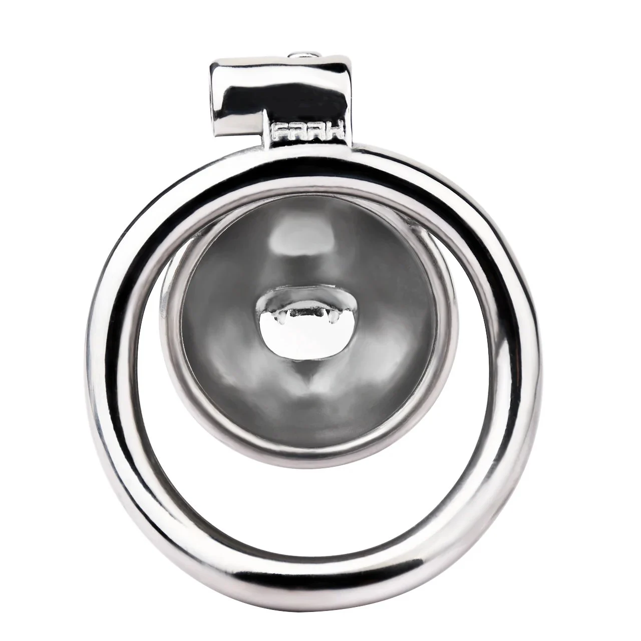 Tiger Head Male Chastity Cage, Silver Metal Cock Cage for Adult BDSM Play