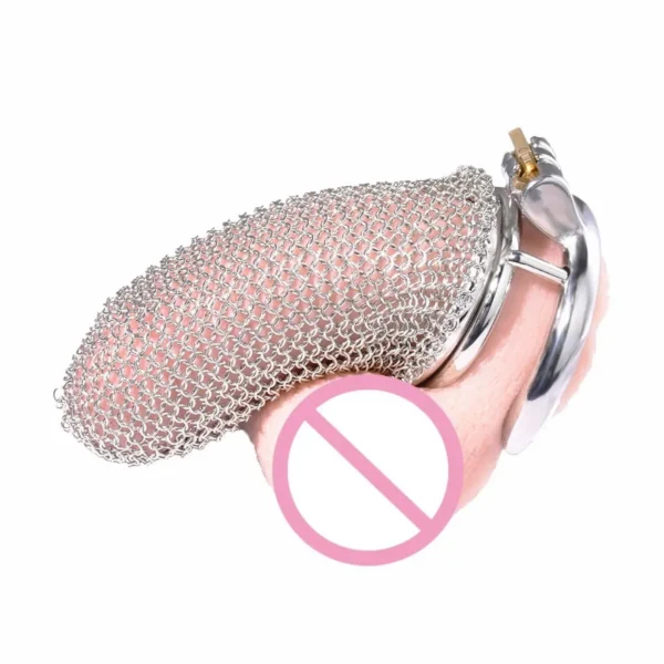 Sex Shop Stainless Steel Chain Style Chastity Male Cock Cage Male Chastity Device