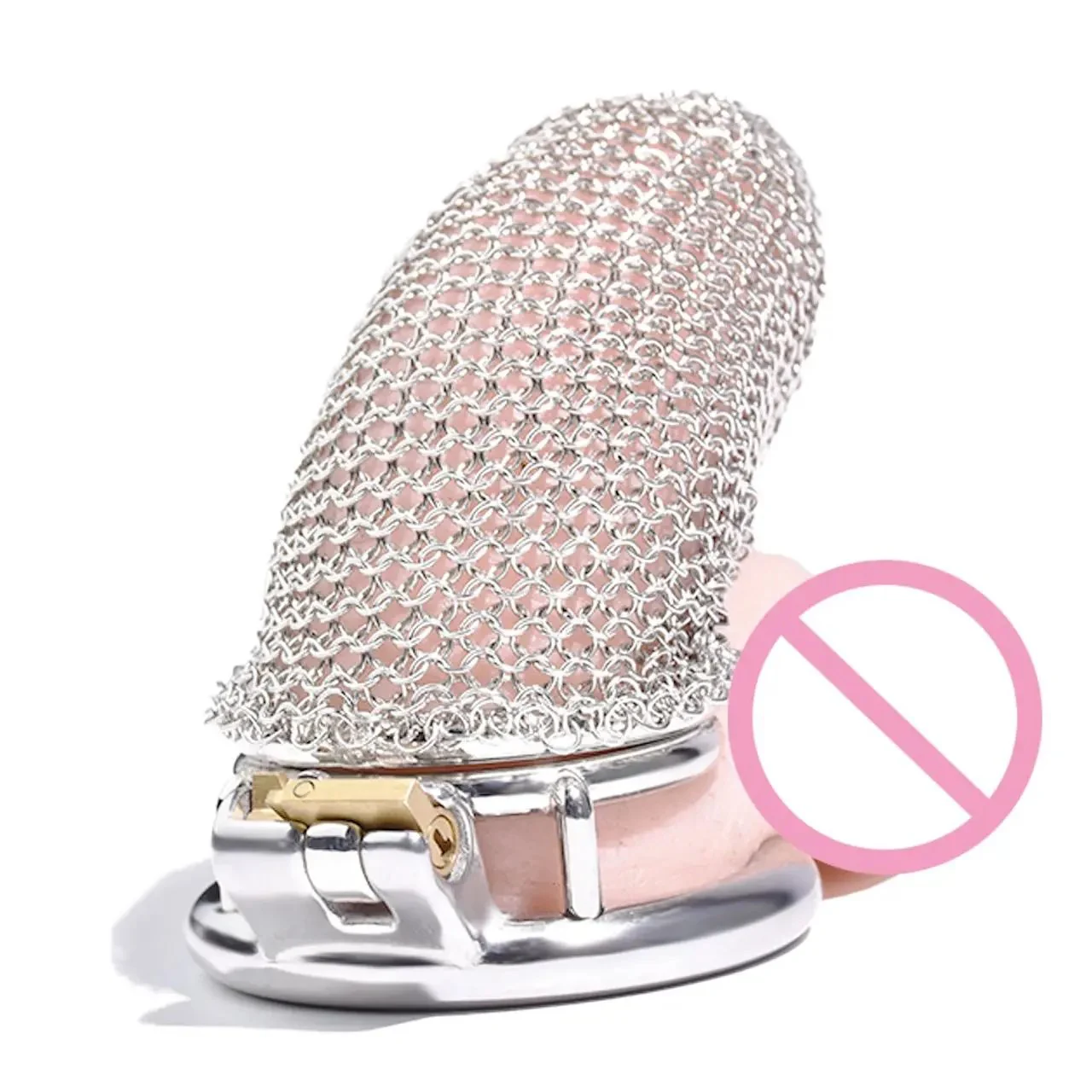 Sex Shop Stainless Steel Chain Style Chastity Male Cock Cage Male Chastity Device