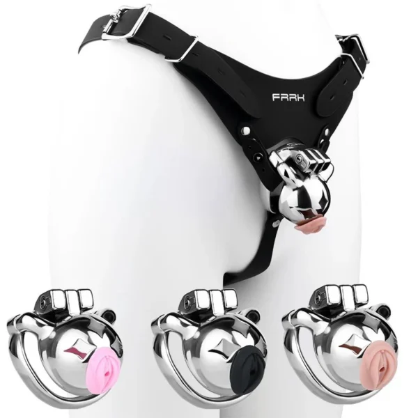 Wearable Sissy Chastity Device,Chastity Cage Device with Chastity Cage Strap,Cock Cage with Belt Adult BDSM Sex Toy for Men