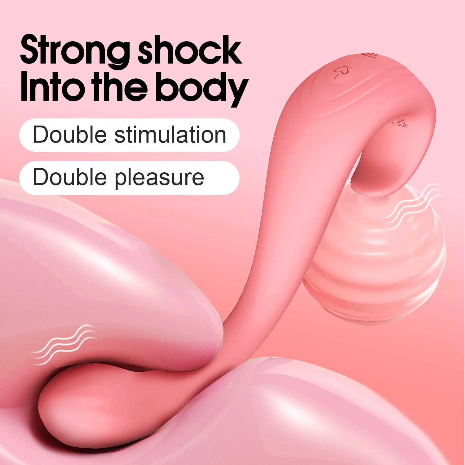S Shape High-End Mini G-Spot Clitoral Vibrator Wand Double-Headed 10-Frequency Vibration USB Rechargeable Waterproof Handheld