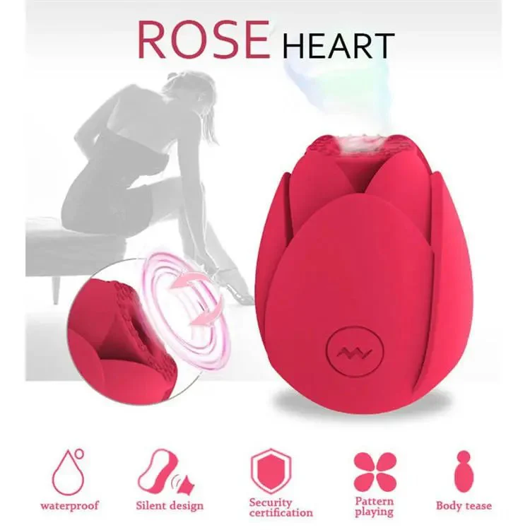 Rose Flower Vibrator 10 Speed Vagina Nipple Clitoral Sucking Vibrator Sex Toys for Women Lotus Vibrator