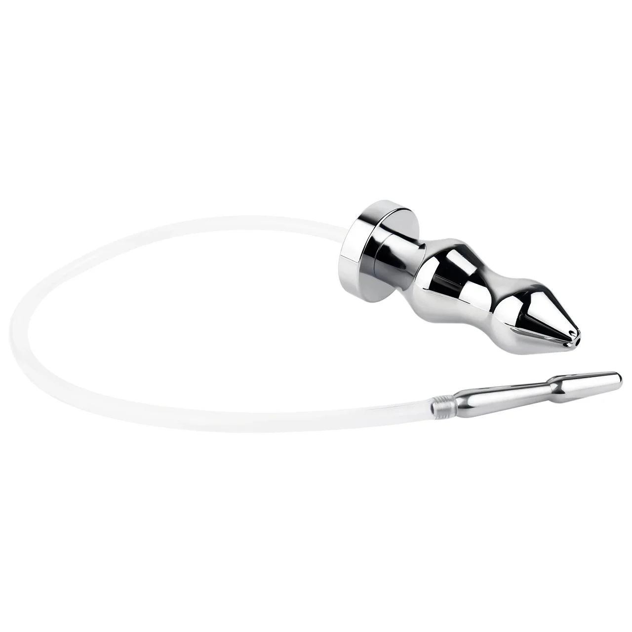 Metal Butt Plug Stainless Steel Butt Plug with Silicone Catheter Male Gay Adult Sex Toys