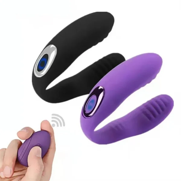 Rechargeable 10 Frequency Sex Toys Couple Vibrator Remote Control U Shape Vibrator for Masturbating